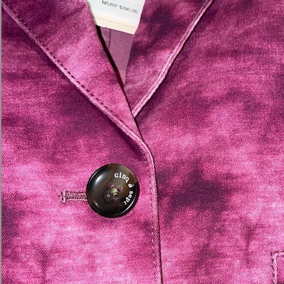 BLOW OUT SALE !!!! CINQ A SEPT TYE DYE KHLOE BLAZER PINK MAGENTA - Picture 5 of 8